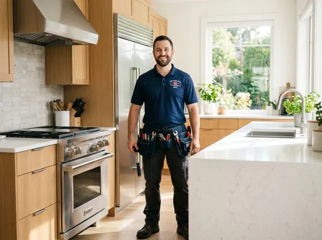 Appliance Repair Hero technician in a Bonnieville, KY kitchen after an appliance repair